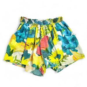 Alice + Olivia Silk Floral Flowy Short XS  Boho Cottage Cute Fun Sunflower